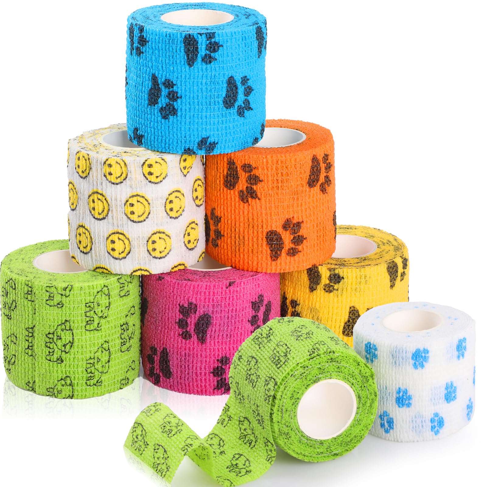 GeeRic Bandage Adhésif pour Animaux de Compagnie, Bande non tissée pour Pattes de Chien, Plaies - Grande Adhérence & Fac